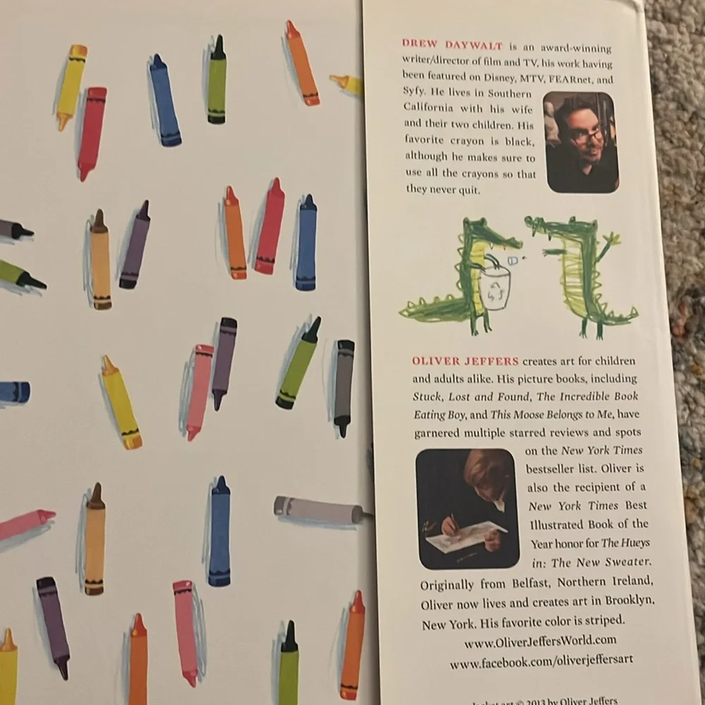 The Day The Crayons Quit by Drew Daywalt HardCover & Dustjacket 1st Edition EUC